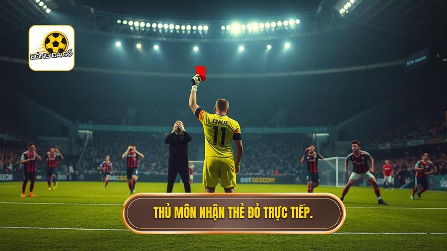  Thủ môn nhận thẻ đỏ trực tiếp.